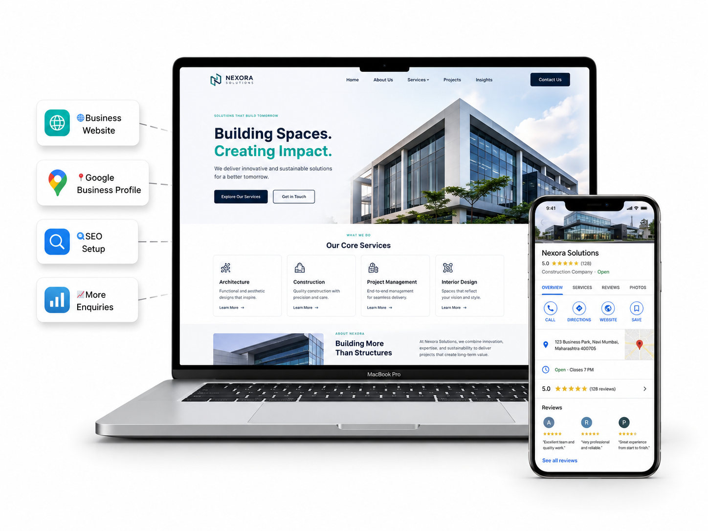 GOOMARQ business website and Google Business Profile preview